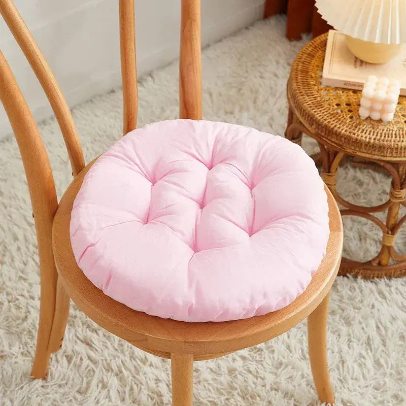 109 - Coussin de chaise rond matelassé rouge - Coussin Chaise