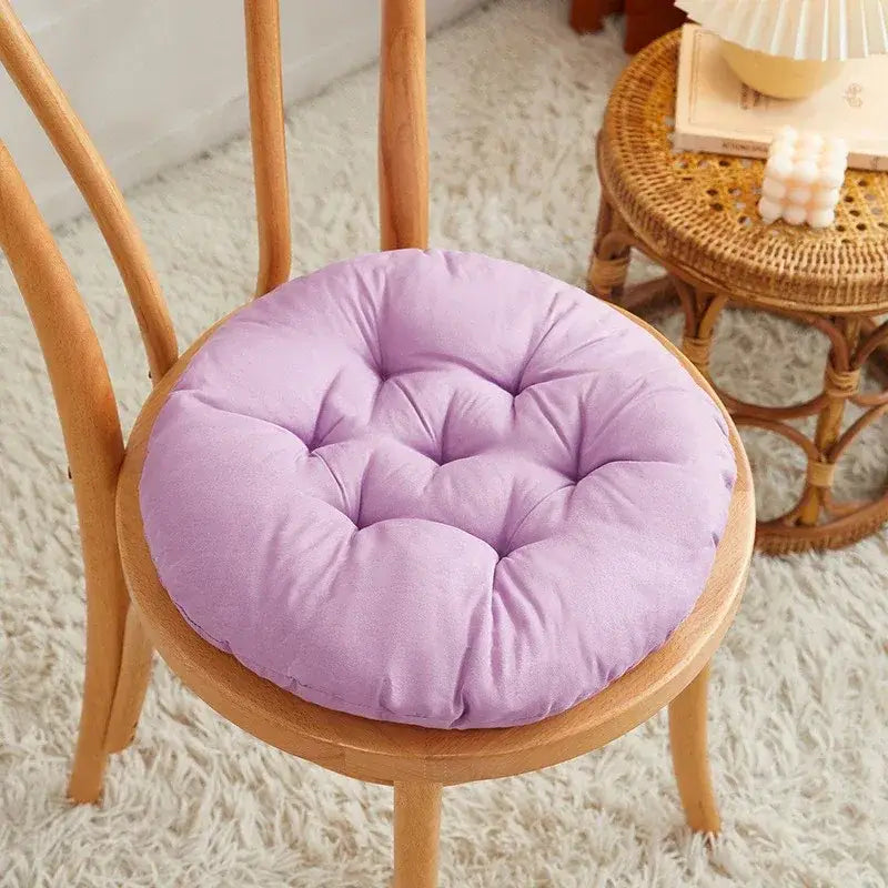 118 - Coussin de chaise rond matelassé bleu - Coussin Chaise