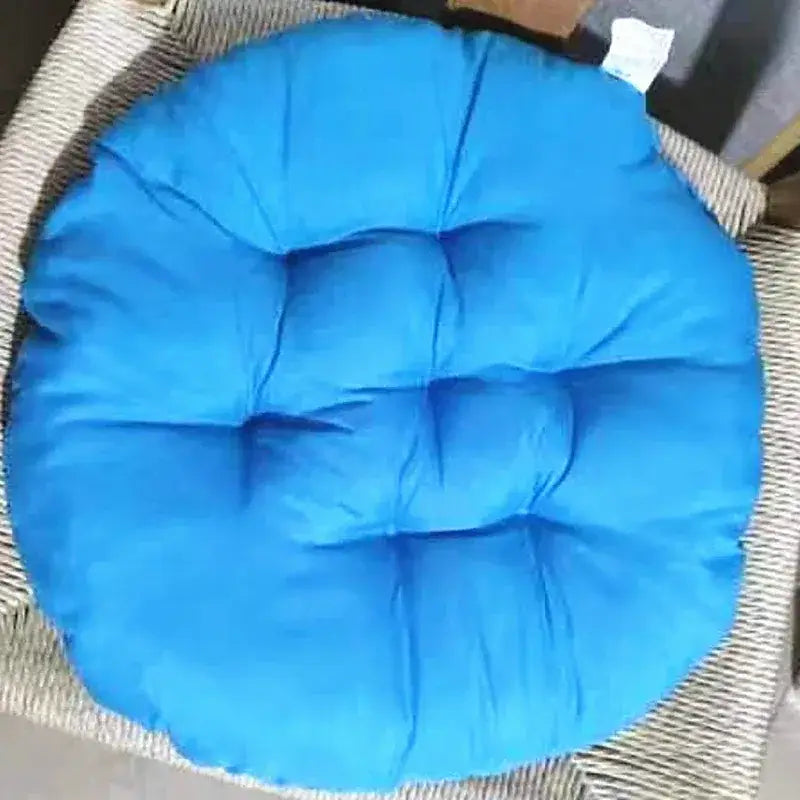 118 - Coussin de chaise rond matelassé bleu - Coussin Chaise