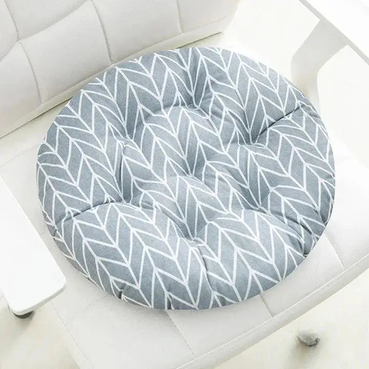 12 - Coussin de chaise rond motif chevrons - Coussin Chaise