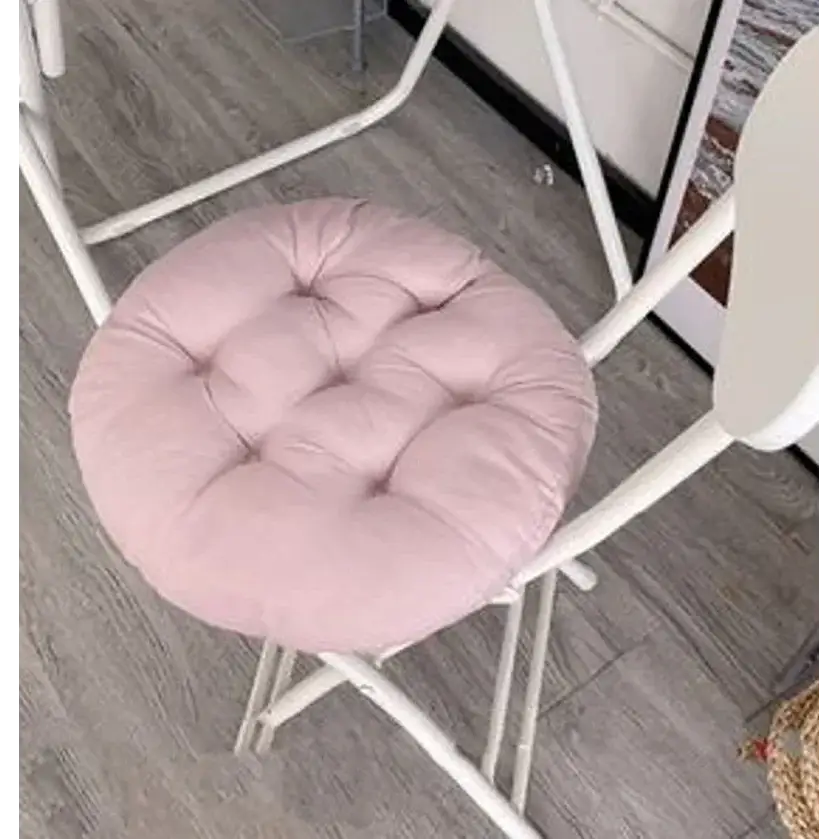 121 - Coussin de chaise rond matelassé rose clair - Coussin Chaise