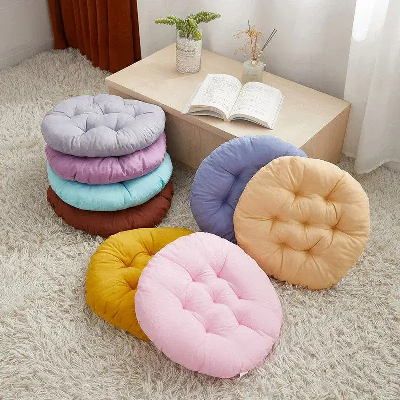 121 - Coussin de chaise rond matelassé rose clair - Coussin Chaise