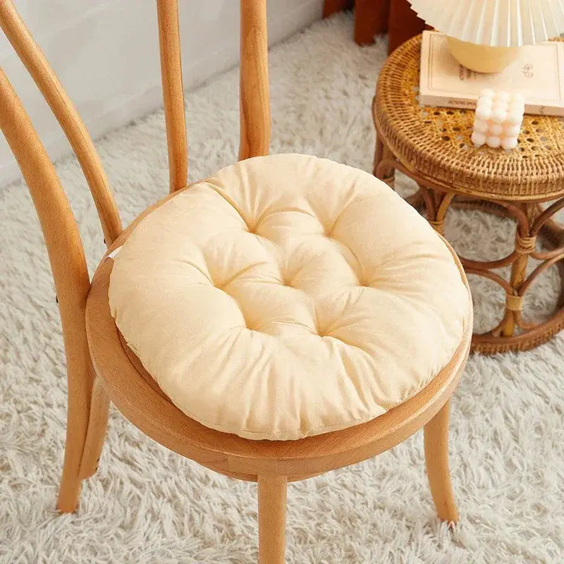 121 - Coussin de chaise rond matelassé rose clair - Coussin Chaise