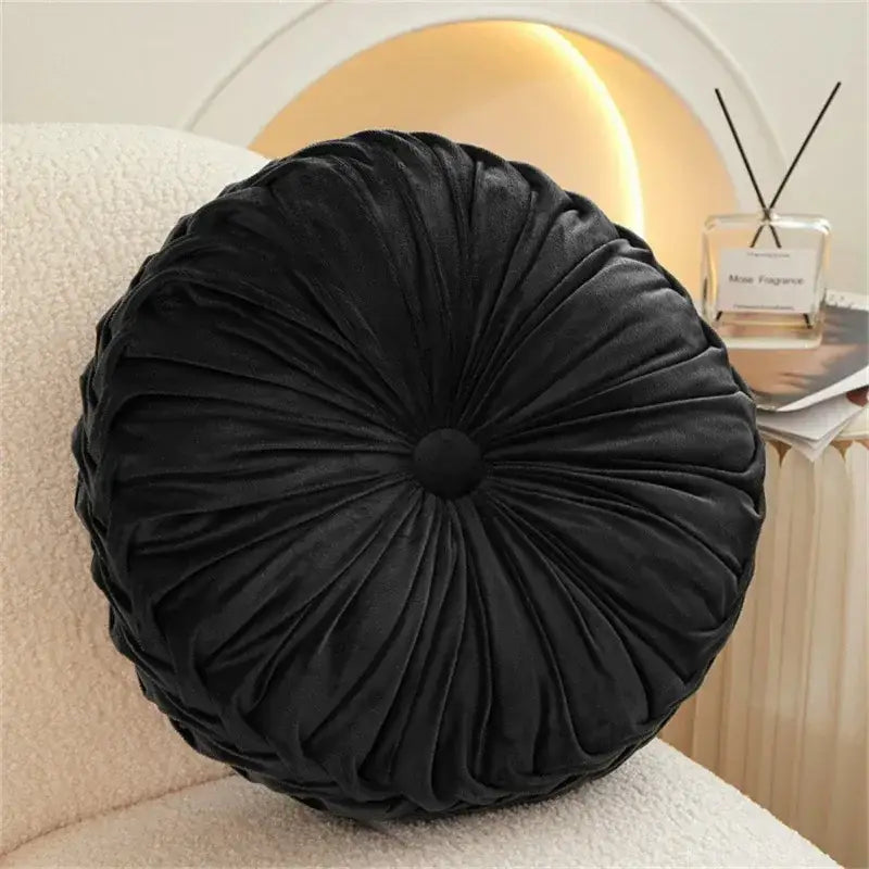 130 - Coussin de chaise rond plissé rose - Coussin Chaise