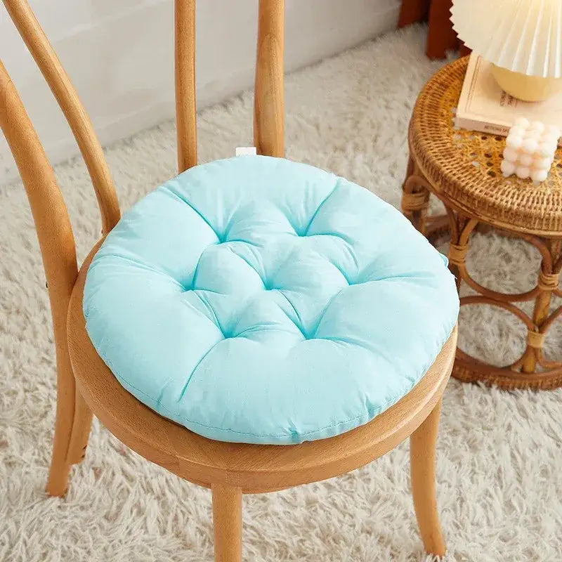140 - Coussin de chaise rond matelassé jaune - Coussin Chaise
