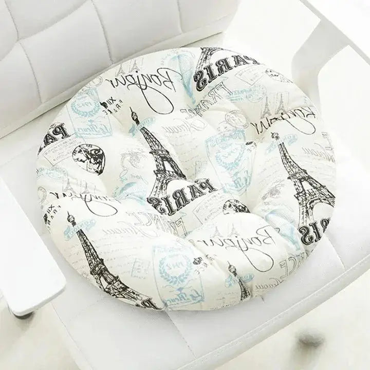 18 - Coussin de chaise rond motif Paris - Coussin Chaise