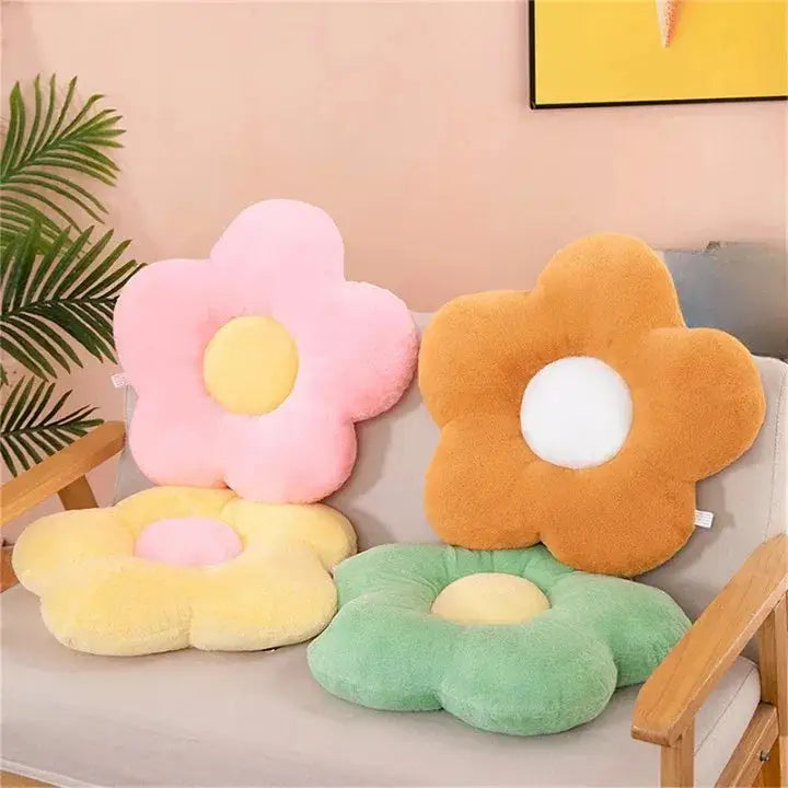 5 - Coussin de chaise rond fleur rose - Coussin Chaise