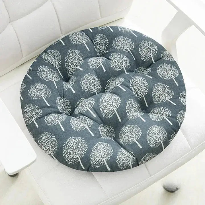 7 - Coussin de chaise rond bleu - Coussin Chaise