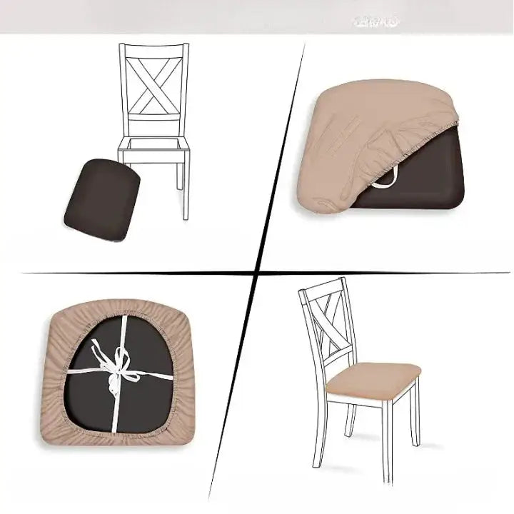 78 - Housse pour coussin de chaise beige - Coussin Chaise