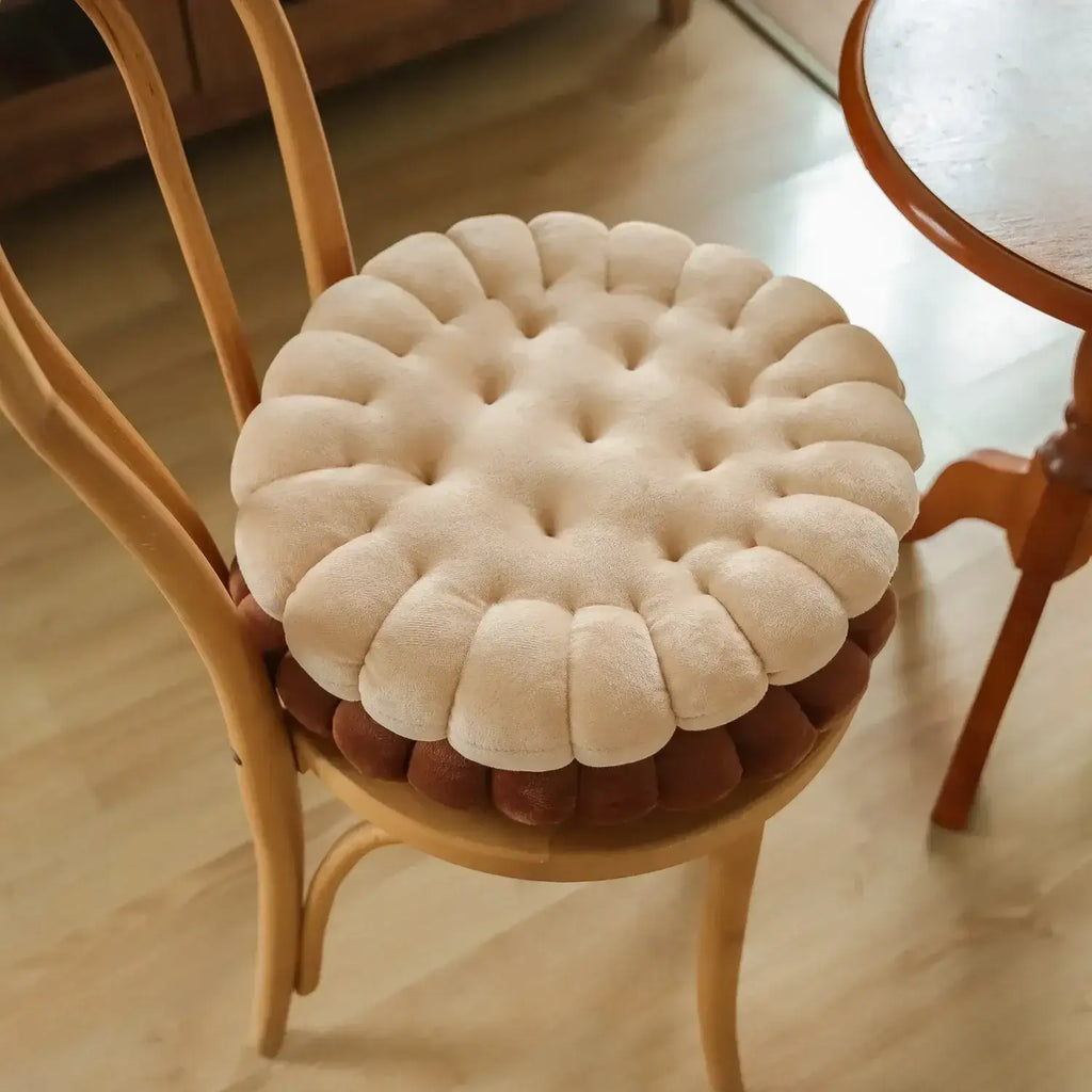 91 - Coussin de chaise épais carré beige - Coussin Chaise