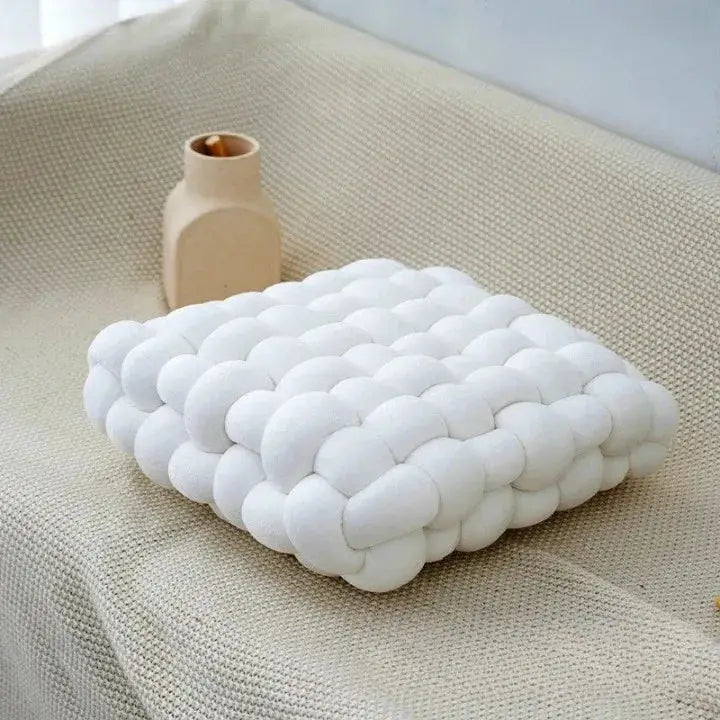 95 - Coussin de chaise épais tressé blanc - Coussin Chaise