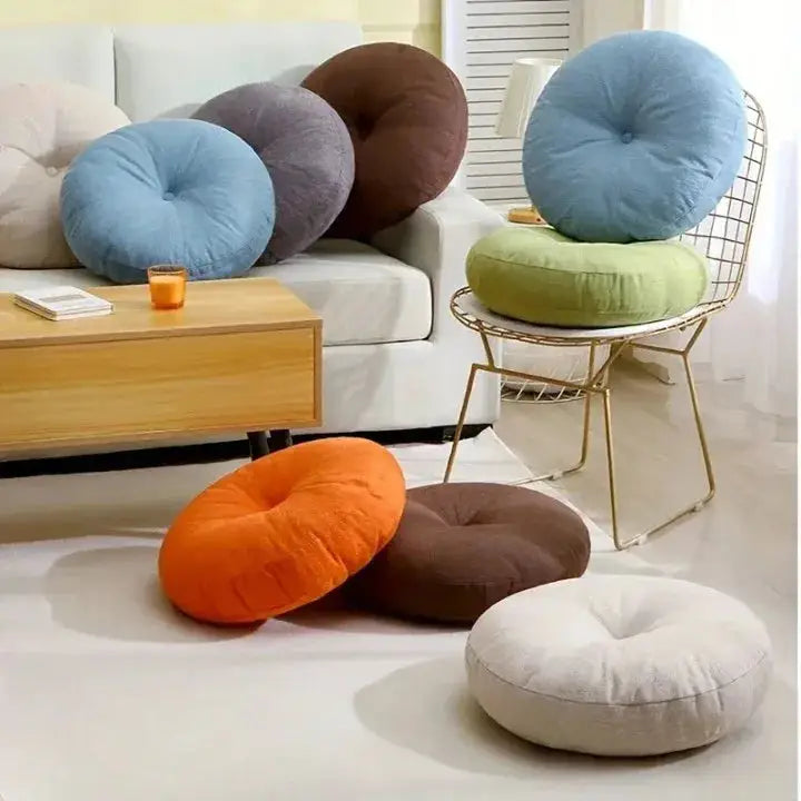 Coussin de chaise épais en lin gris - Coussin Chaise