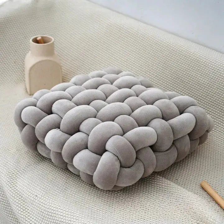 Coussin de chaise épais tressé gris - Coussin Chaise