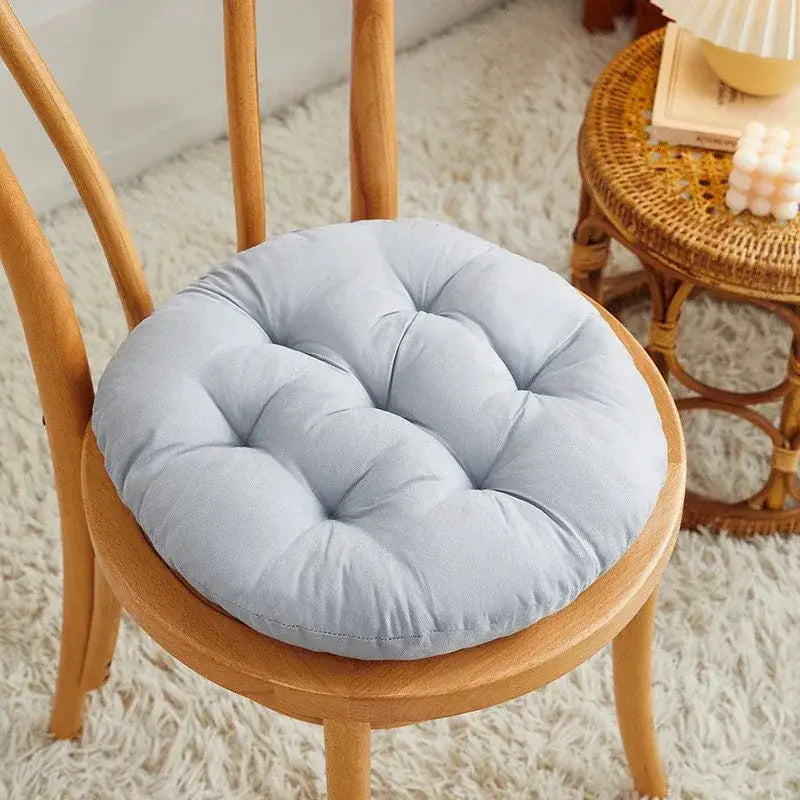 Coussin de chaise rond matelassé gris - Coussin Chaise