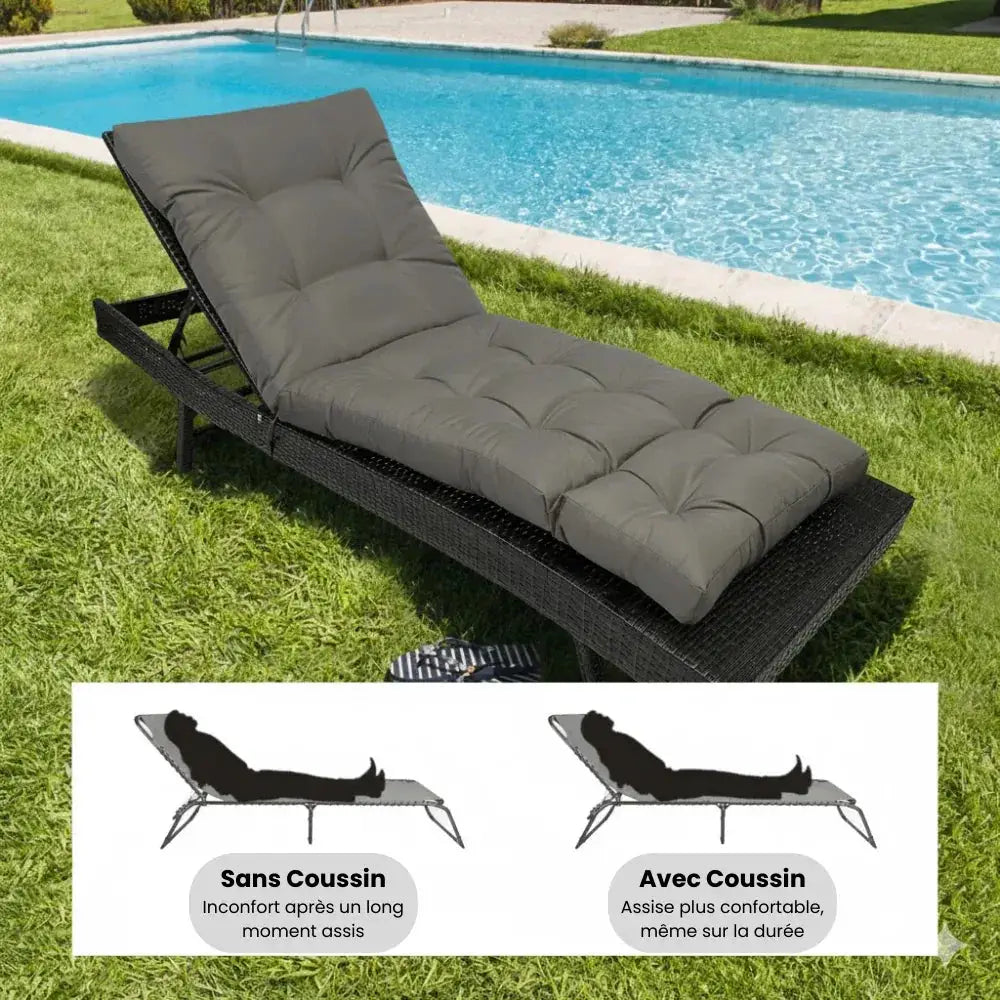 Coussin pour bain de soleil imperméable Green leaves - Coussin Chaise